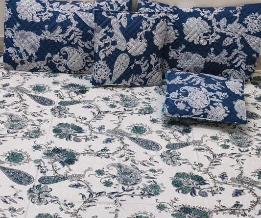 Quilted Cotton 5-Piece Bedsheet Set