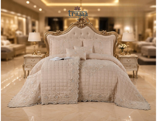 Triyaa Royale Lace Luxe – 6 Piece Designer Bedding Set