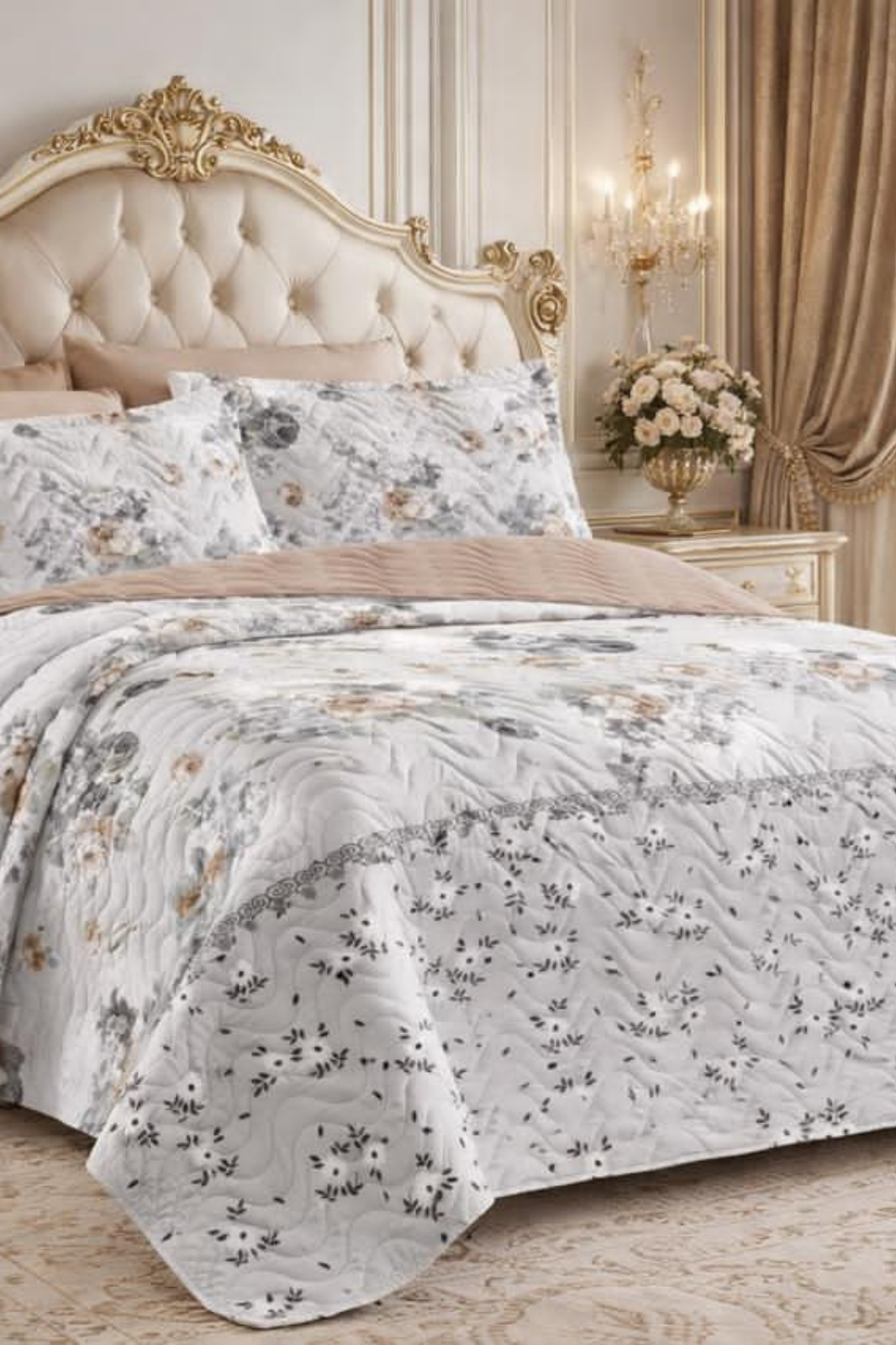 Triyaa Retro Luxe Reversible Quilted Bedsheet