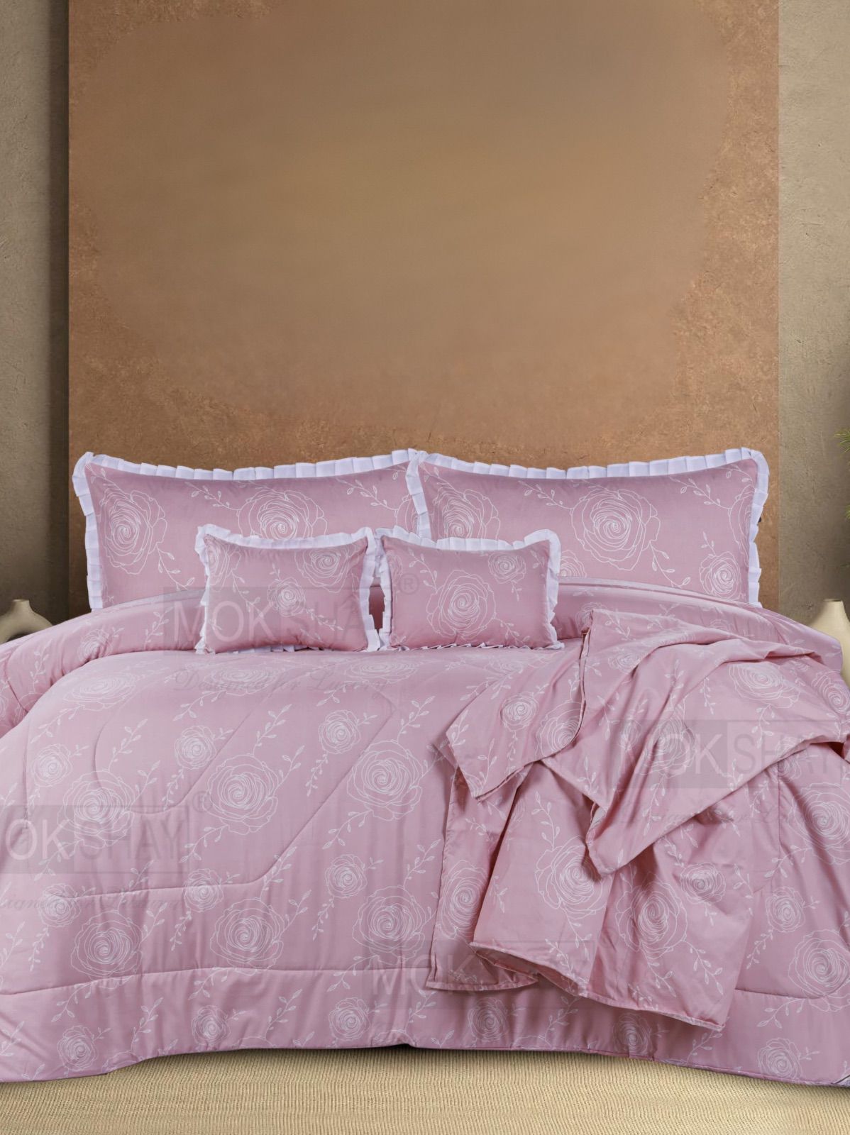 Minimal Rose Comfort Bedding Set ( 6 pc set )