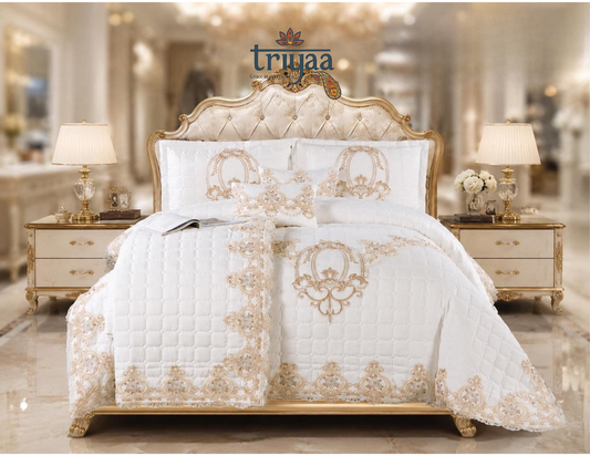 Triyaa Royale Lace Luxe – 6 Piece Designer Bedding Set