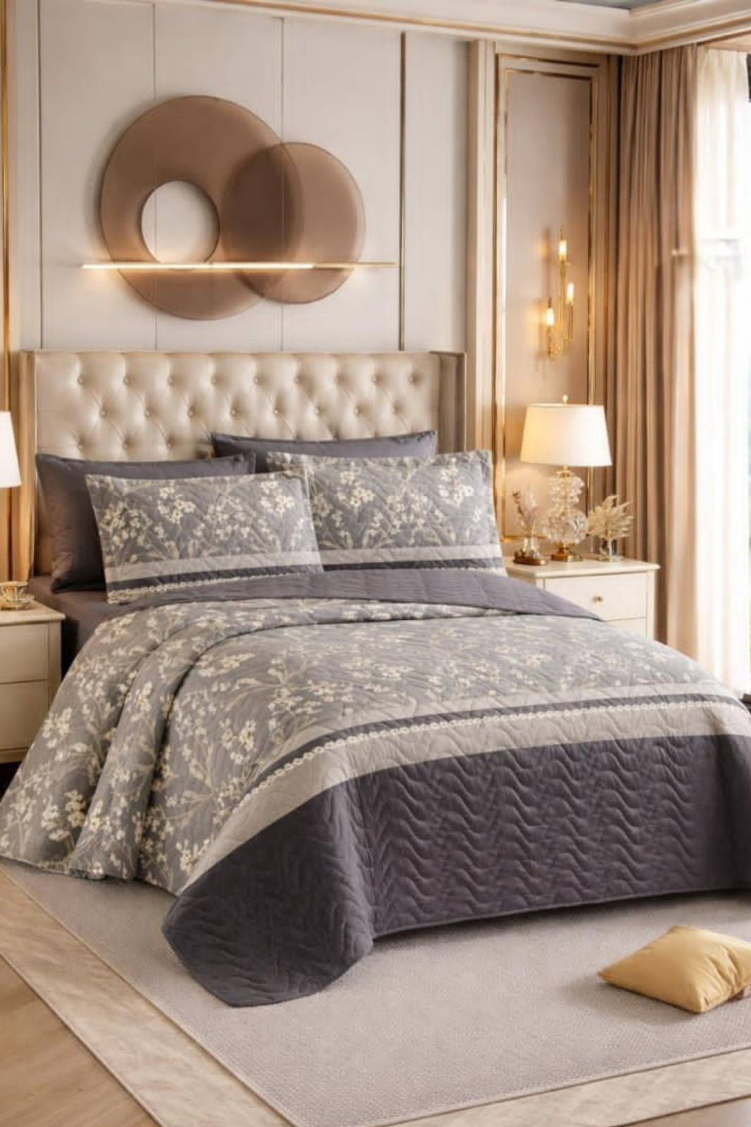 Triyaa Retro Luxe Reversible Quilted Bedsheet