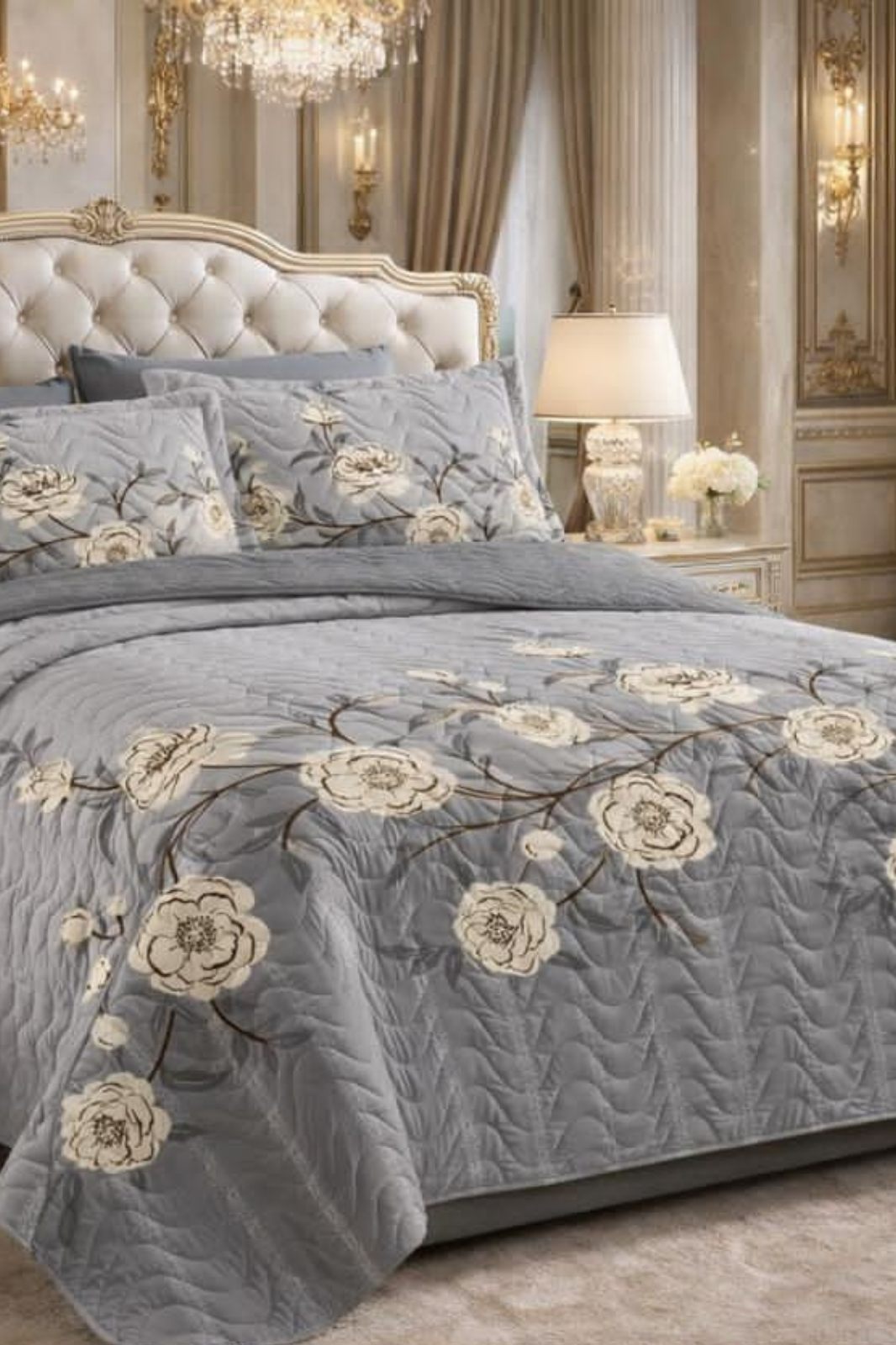 Triyaa Retro Luxe Reversible Quilted Bedsheet