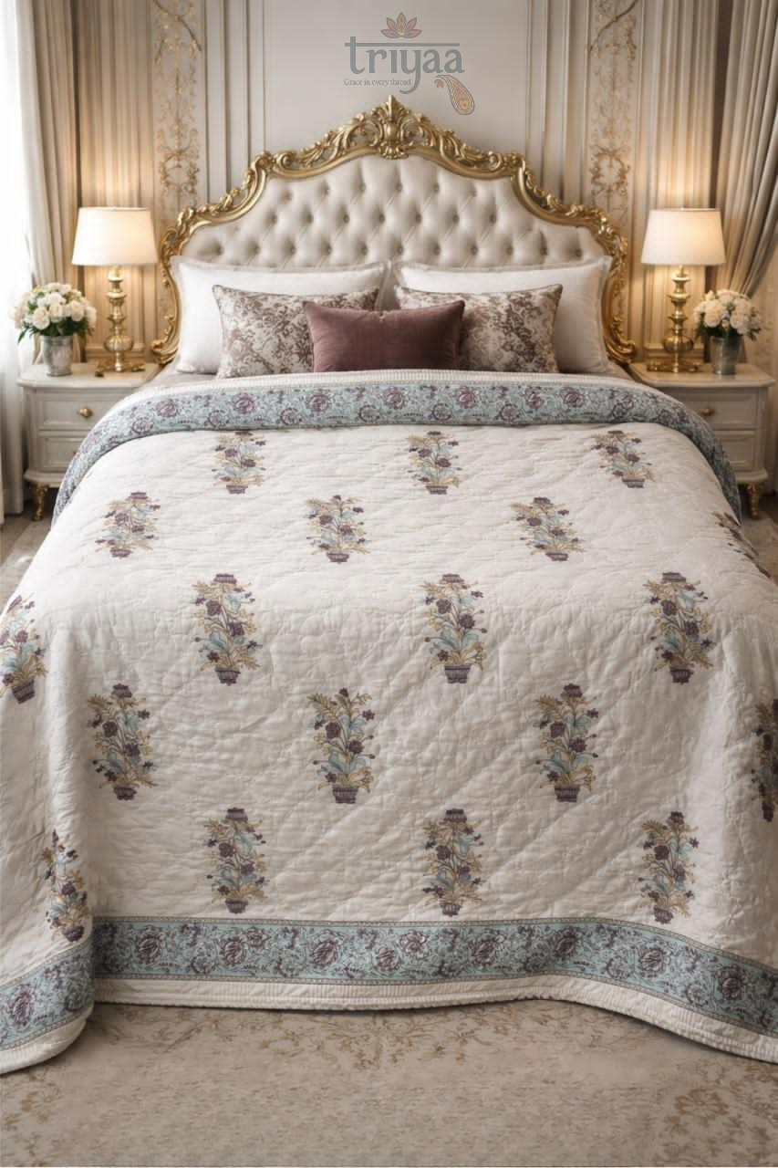 Triyaa 100% Pure Cotton Comforter – Soft, Breathable & All-Season