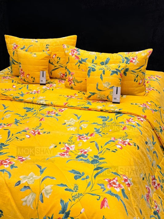 Premium cotton 6pc quilted bed-sheet set