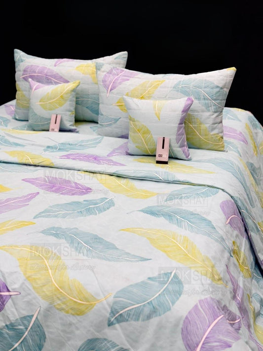 Premium cotton 6pc quilted bed-sheet set