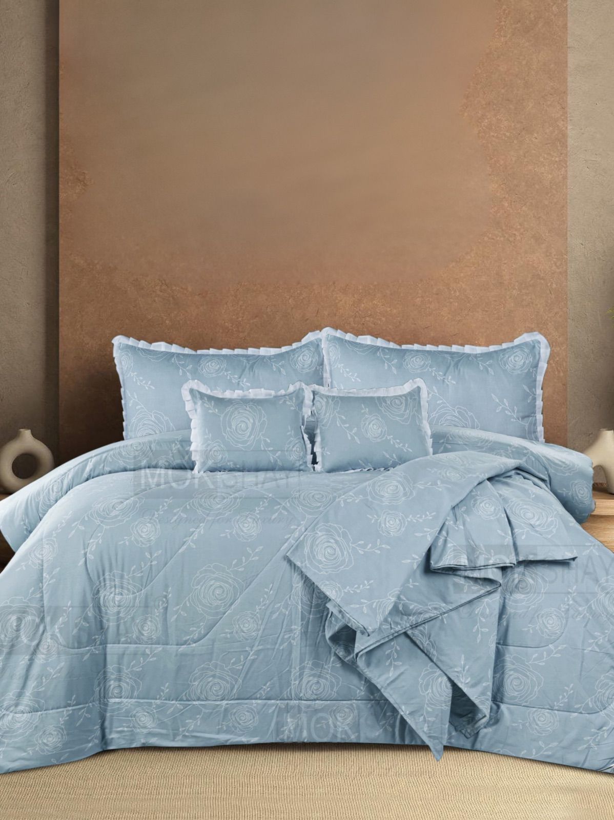 Minimal Rose Comfort Bedding Set ( 6 pc set )